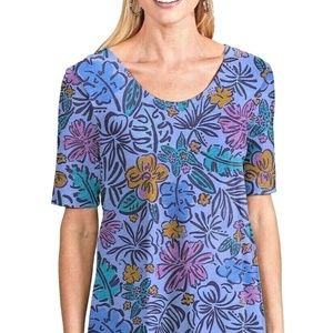 Fresh Produce Periwinkle Sketched Flora Mika Dress